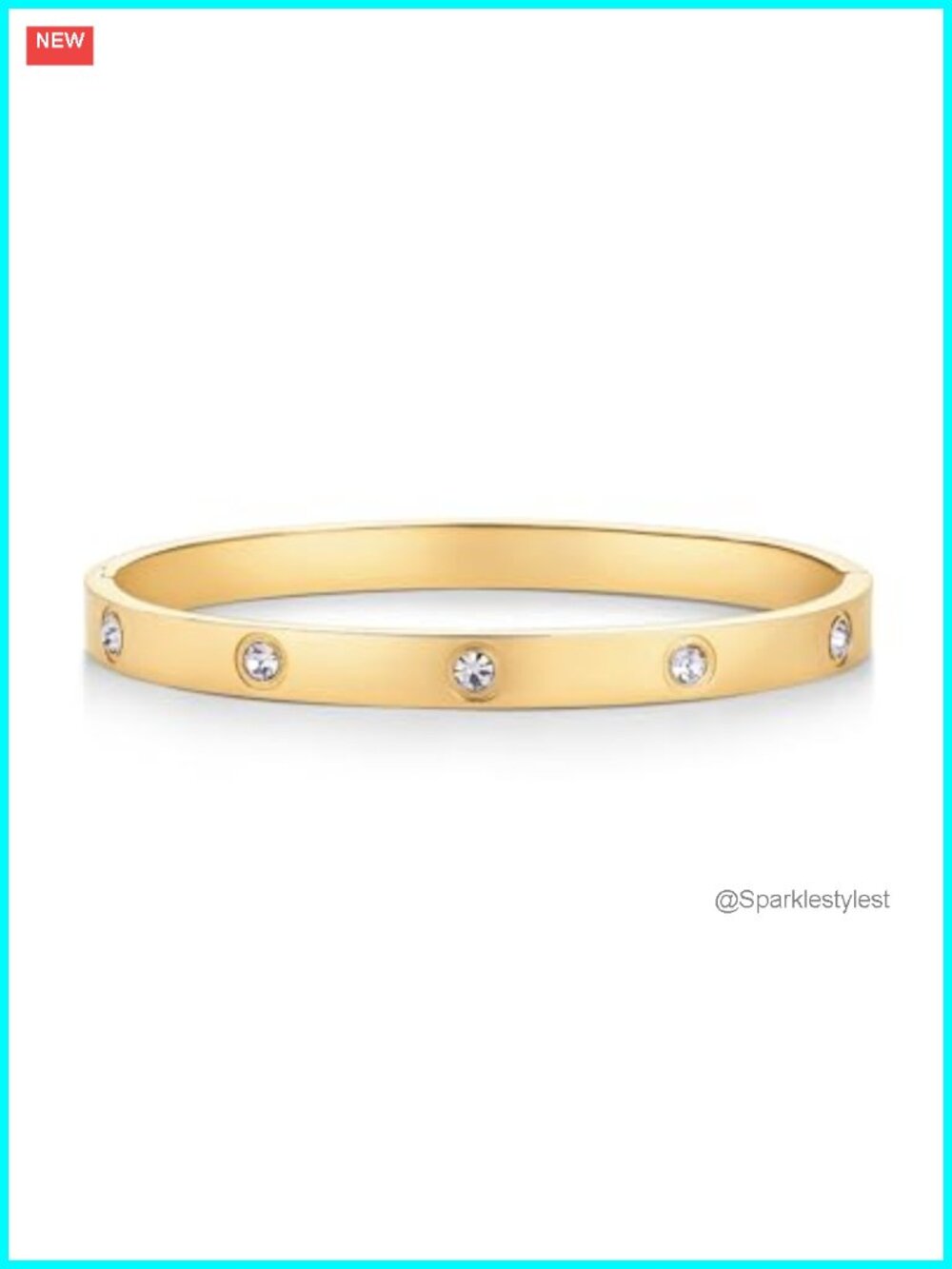 Gold Plated Cubic Zirconia Bangle Bracelet